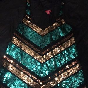 Sequin tank top.